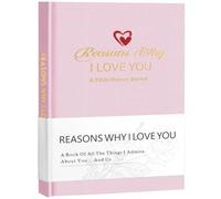 Miaikoe B5 Reasons Why I Love You Journal, A Fill-in Memory Fabric Meaningful Gifts for Couples, Her and Him Anniversary Christmas Stocking Stuffer (Pink)