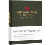 Miaikoe B5 Reasons Why I Love You Journal, A Fill-in Memory Fabric Meaningful Gifts for Couples, Her and Him Anniversary Christmas Stocking Stuffer (Green)