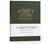 Miaikoe Dad's Life Story Journal Family Keepsake Book Linen Hardcover for Dad to Share His Memories, with 250+ Prompt Questions Book Gift for Birthday Father's Day Christmas (Dark Green)