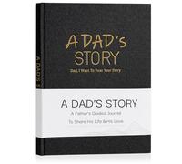 Miaikoe Dad's Life Story Journal Family Keepsake Book Linen Hardcover for Dad to Share His Memories, with 250+ Prompt Questions Book Gift for Birthday Father's Day Christmas (Black)