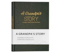 Miaikoe Grandpa's Life Story Journal Family Keepsake Linen Book for Grandpa to Share His Memories, with 250+ Prompt Questions Gift for Birthday Father's Day Christmas (Dark Green)