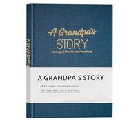 Miaikoe Grandpa's Life Story Journal Family Keepsake Linen Book for Grandpa to Share His Memories, with 250+ Prompt Questions Gift for Birthday Father's Day Christmas (Blue)