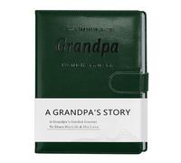 Miaikoe Grandpa's Life Story Journal with 250+ Prompt Questions, Family Keepsake Book for Grandpa to Share His Memories for Birthday Father's Day Christmas (Dark Green)