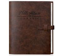 Miaikoe Photo Album 6x4 320 Photos, Leather Cover Album with 20PCS Kraft Writing Paper Scrapbook Holds 320 10x15cm Vertical Photos for Family Wedding Baby Graduation Classic