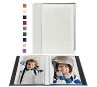 Miaikoe Small Photo Album 6x4 2 Packs, Each Pack Holds 50 Vertical Pictures, Slip in Top Loading Photo Albums Only 10x15cm for Artwork or Postcards Storage (White)