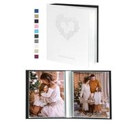 Miaikoe Small Photo Album 6x4 52 Pockets 2 Packs, Slip in Top Loading Mini Linen Album Book Holds 100 Vertical 10x15cm Photos for Family Wedding Anniversary (White)