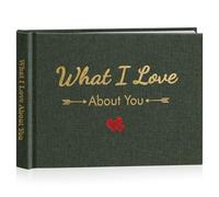 Miaikoe What I Love About You Fabric Journal for Couples Sentimental Gifts for Boyfriend, Husband, Birthday, Valentines Gifts (Green)