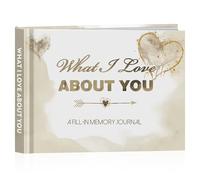 Miaikoe What I Love About You Journal, A Fill-in Memory Journal Gifts for Couples, Her and Him Anniversary Christmas Stocking Stuffer (Beige)