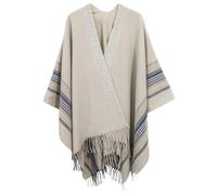 Miaikvs Women Poncho Reversible Oversized Open Front Cardigans Blanket Rhinestone Shawls Wraps for Ladies (UK, Alpha, One Size, Regular, Regular, Beige 2)