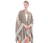 Miaikvs Women Poncho Reversible Oversized Open Front Cardigans Blanket Rhinestone Shawls Wraps for Ladies (Khaki)