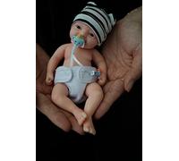 Miaio Reborn Baby Doll Girl 7 Inch Silicone Doll Mini Realistic Newborn Baby Dolls Silicone Full Body Stress Relief Hand Made (1 Doll+2 Sets Clothes)
