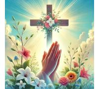 Miairivy Religious Cross Diamond Art Kits for Adults, Jesus Christ Cross Diamond Painting Sets for Beginners, DIY 5D Full Drill Gem Art Painting Crafts for Home Wall Decor 12x16 inches
