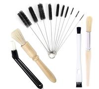 MiaLover 14 Piece Cleaning Brush Set Coffee Brush Cleaning Brush Wooden Handle Coffee Brush and Small Straw Brush Coffee Tool Coffee Grinder Cleaning Brush for Espresso Machine