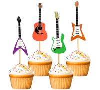 MiaLover 36Pcs Guitar Cupcake Toppers Musical Instrument Shape Cupcake for Birthday Baby Shower Theme Birthday Party Supplies