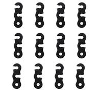 MiaLover Pack of 12 aluminium alloy wind rope buckle, tent rope tensioner, tent accessories, cord adjuster, tent tensioner, rope plate, rope tensioner for tent, outdoor, camping, picnic (black)