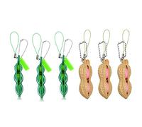 MiaLover Pack of 6 Squeeze Toys Edamame Peanut Bean Pendant Keyring Squeeze Toys Squeeze Pendant Squeeze Funny Gadgets Reduces Anxiety and Stress for Mobile Phone Chain
