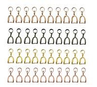 MiaLover Pendant Loop Pendant Deposit Clasp Eyelets Key Ring Clip Pendant Deposit Clip Connector for Jewellery Making or Pendant Making, 16x6mm, Copper