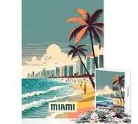 Miami 1000 Piece Jigsaws for Teenagers Boost Memory Retention Effectively Calming Relaxing Leisure Game (38x26cm)
