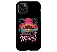 Miami 1986 Retro Convertible Car Ocean Sunset Case for iPhone 11 Pro