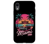 Miami 1986 Retro Convertible Car Ocean Sunset Case for iPhone XR