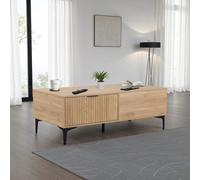 Miami 2 Drawer Coffee Table - Oak Effect/Black