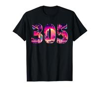Miami 305 Area Code FL Florida Skyline VibrantLove Miami 305 T-Shirt