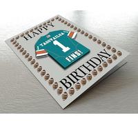 MIAMI AMERICAN FOOTBALL BIRTHDAY CARD - N F L DOLPHINS PERSONALISED FRIDGE MAGNET - THE BEST A FAN CAN GET