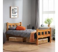Miami Antique Pine Slatted Bed - Sizes Available