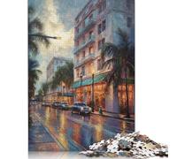 Miami Art USA Puzzle for Adults 500 Pieces Puzzles Wooden Puzzles Learning Educational Puzzle 500pcs (52x38cm)