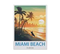 Miami Beach Florida，Jigsaw Puzzles for Adults 1000 Piece, Classic Puzzle Teens Boys Girls Puzzles Sturdy Tight Fitting Pieces,Letters On Back for Ideal Challenging and Gift（38x52cm）-EF32