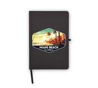 Miami Beach Florida Souvenir Ideas Notebook, Blank Pages, Faux Leather Cover, Planner, Journal, Workbook