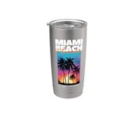Miami Beach Florida Summer Palm Vacation USA Stainless Steel Insulated Tumbler