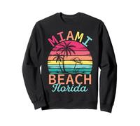 Miami Beach Florida Vintage Sunset Tropical Summer Vibes Sweatshirt
