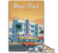 Miami Beach Jigsaw Puzzles 1000 Pieces for Adults Teens, Stress Reliever Staycation Kill Time Enhance Love between Couples 1000pcs(50x75cm)
