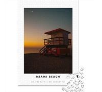 Miami Beach Lifeguard Stand 1000 Piece Jigsaw Puzzle, 52x38cm/1000pcs, for Adults, White Cardboard, Gift Idea for Puzzle Lovers And Family Time