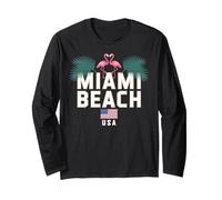 Miami Beach Palm Trees City Travel Design Long Sleeve T-Shirt