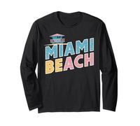Miami Beach Palm Trees City Travel Design Long Sleeve T-Shirt