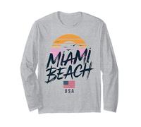 Miami Beach Palm Trees City Travel Design Long Sleeve T-Shirt