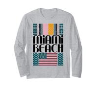 Miami Beach Palm Trees City Travel Design Long Sleeve T-Shirt