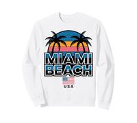 Miami Beach Palm Trees City Travel Design Sweatshirt