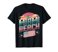 Miami Beach Palm Trees City Travel Design T-Shirt