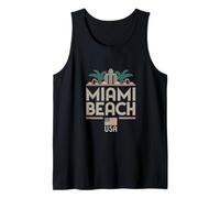 Miami Beach Palm Trees City Travel Design Tank Top