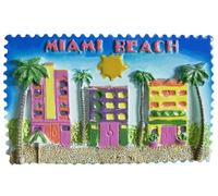 Miami Beach USA Travel Souvenir 3D Fridge Magnet City Attractions Refrigerator Decorative Magnet Three Dimensional Home Kitchen Decoration