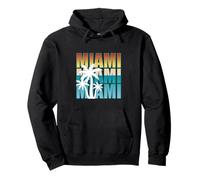 Miami Bold Typography Retro Palm Trees Beach Vibes Vintage Pullover Hoodie