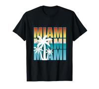 Miami Bold Typography Retro Palm Trees Beach Vibes Vintage T-Shirt