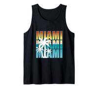 Miami Bold Typography Retro Palm Trees Beach Vibes Vintage Tank Top