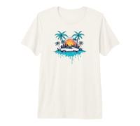 Miami City Buildings in Amazing Drawing Premium T-Shirt