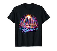 Miami City Tees Men Florida Vibrant Colorful Souvenir Miami T-Shirt