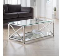 Miami Coffee Table - 120cm - Glass and Chrome