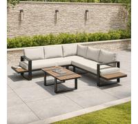 Miami Cream Aluminium 5 Seater Corner Sofa Garden Set